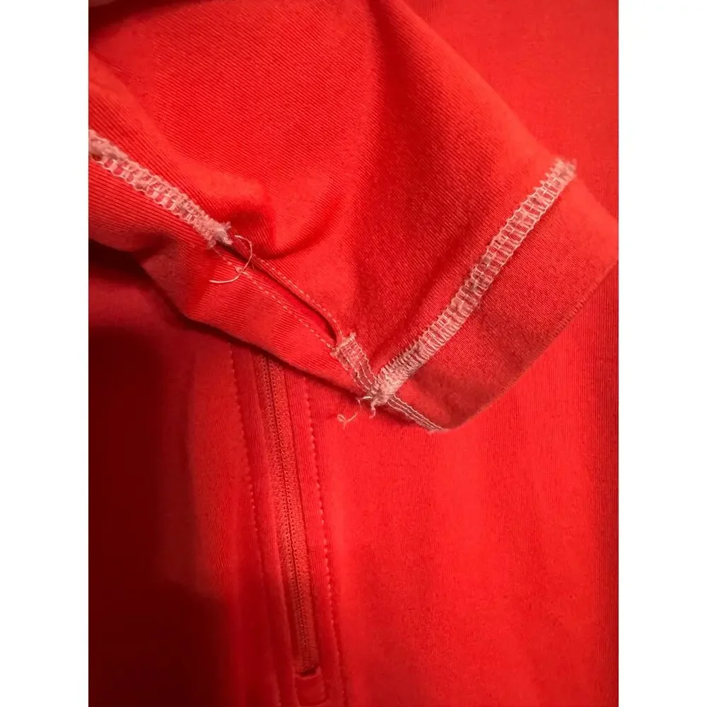 Nike Pro Women’s M Red Dri-FIT 1/2 Zip Running Training Pullover Thumbholes
